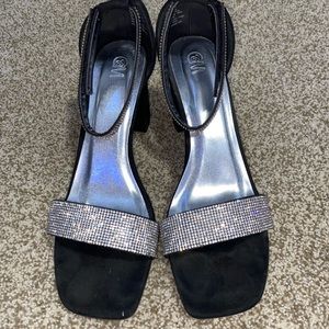 black glitter heels size 12